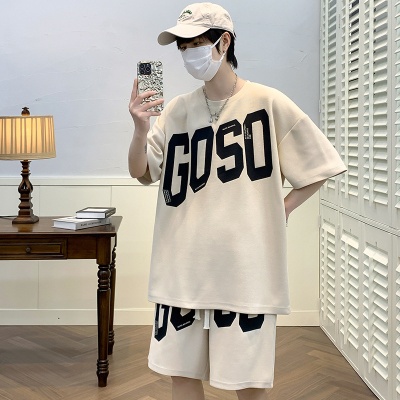 夏季薄款运动套装男士ins潮流搭配帅气校园风休闲短袖t恤夏装一套