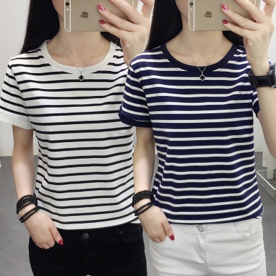 外贸2024夏季韩版新款短袖t恤女圆领宽松胖mm200斤大码女装体恤衫