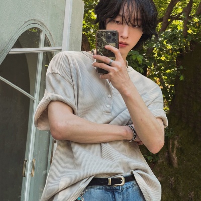 MYQ亨利领短袖T恤男士夏季宽松百搭体恤韩版潮流高级感半袖上衣