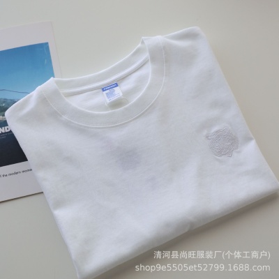 批发新款虎头刺绣男女同款短袖T恤夏季衣服宽松休闲半袖男装上衣t