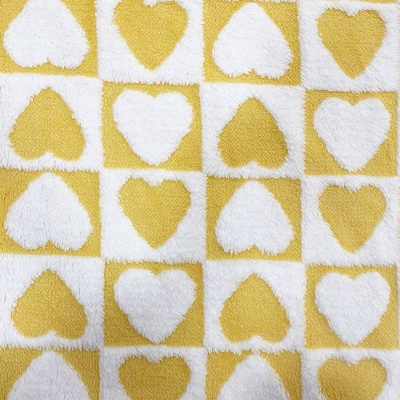 工厂现货爱心提花舒棉绒阳离子色织服装家纺家居宠物用品箱包鞋帽