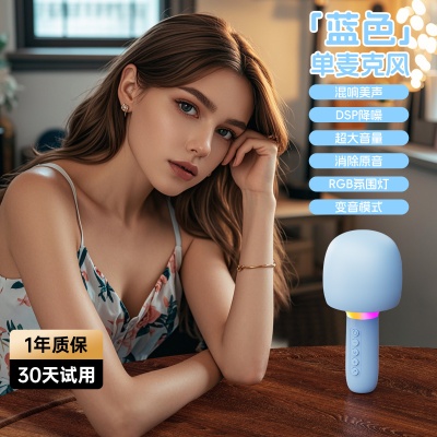 新款话筒音响一体麦克风带无线蓝牙儿童家庭全民大音量K歌宝礼品
