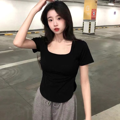 短袖T恤女夏季新款韩版修身休闲打底衫学生小众辣妹少女上衣潮ins