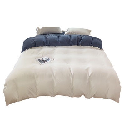 严选四件套ins纯色磨毛床上用品学生宿舍床单被套三件套批发春季