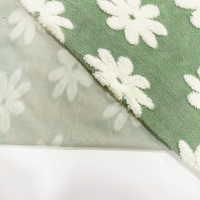 工厂现货菊花提花舒棉绒阳离子色织服装家纺家居宠物用品箱包鞋帽