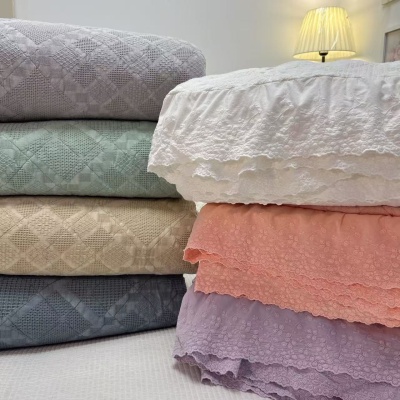 直条染色砂洗60支全棉巴厘纱高织密床单床盖夏被空调被三，四件套