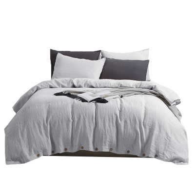 100大麻床单被套床上用品外贸轻奢夏裸睡水洗纯汉麻雨露麻四件套