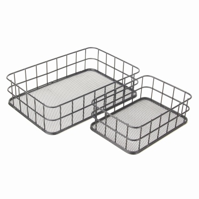 跨境高级感铁艺收纳盒家居用品化妆品置物框零食整理桌面收纳筐