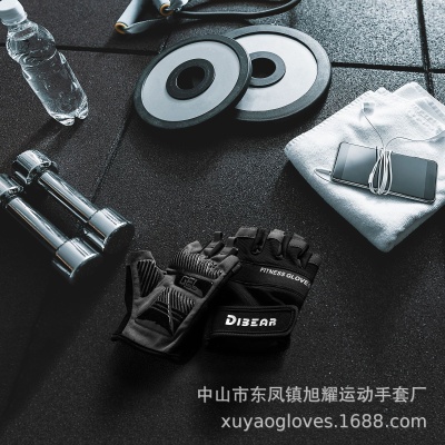 工厂跨境夏季现货批发运动DIBEAR健身房半指手套防滑哑铃训练户外